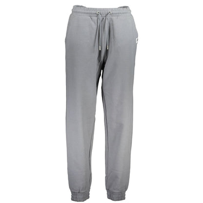 Calvin Klein Gray Cotton Pant with elasticated waist, ankle cuffs, two pockets, and logo, made from 50% transitional cotton.