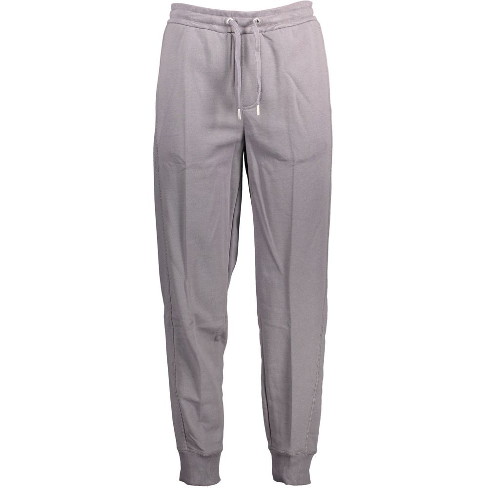 Calvin Klein Gray Cotton Pant - Sports Trousers with Elastic Waist, Laces, 3 Pockets, Logo Print