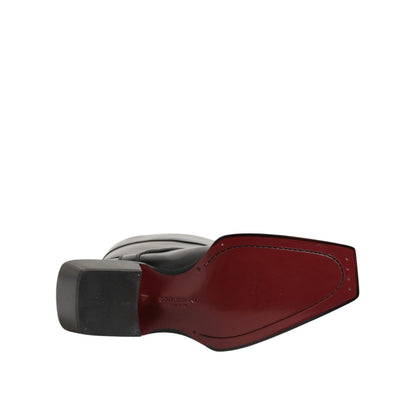 Dolce & Gabbana Black Logo Plaque Over The Calf Boots Shoes