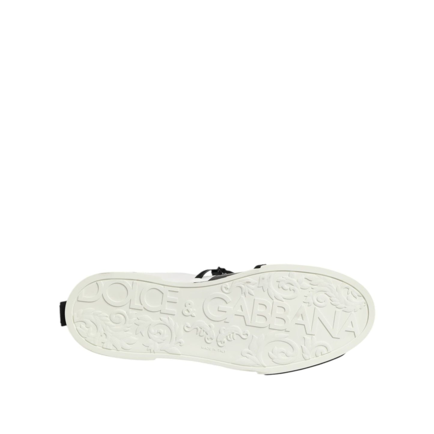 Dolce & Gabbana White Leather Logo Portofino Sneakers Shoes