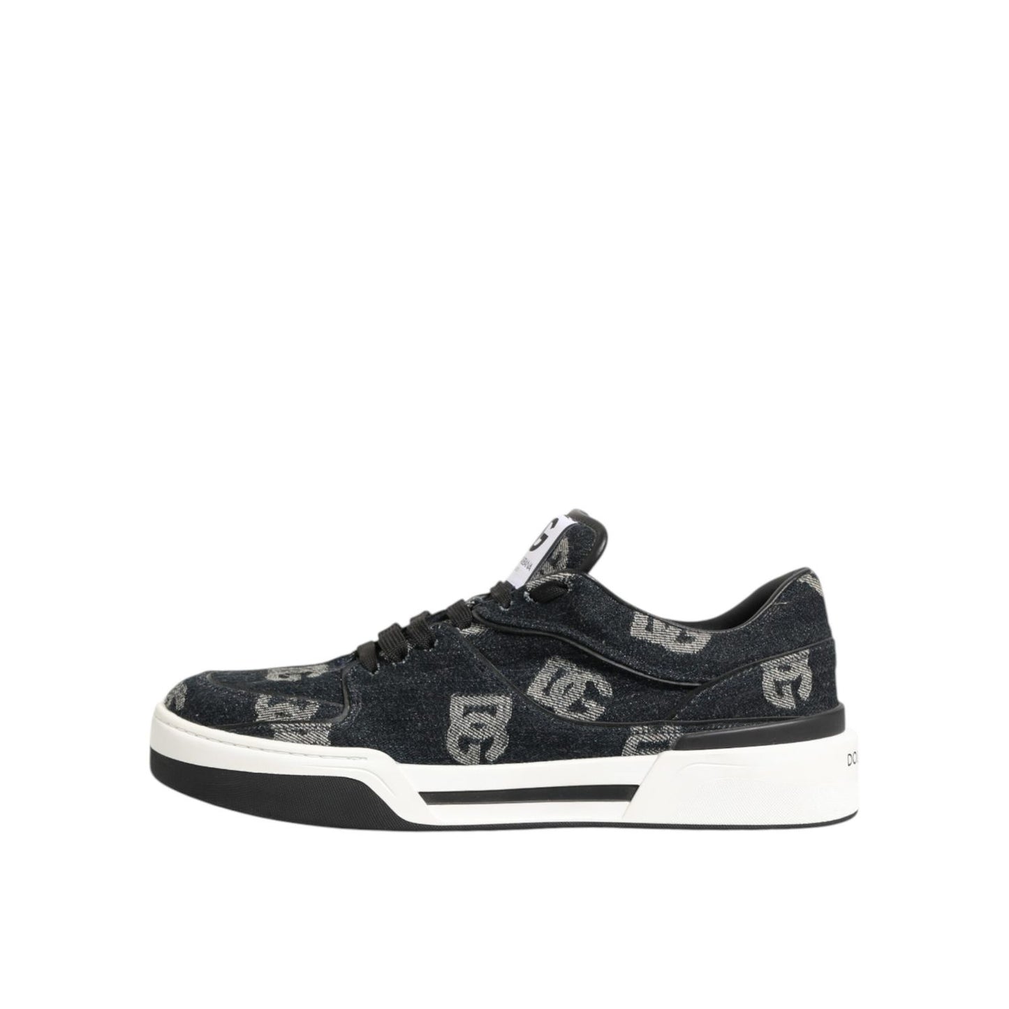 Dolce & Gabbana Blue Cotton Denim Logo Low Top Sneakers Shoes