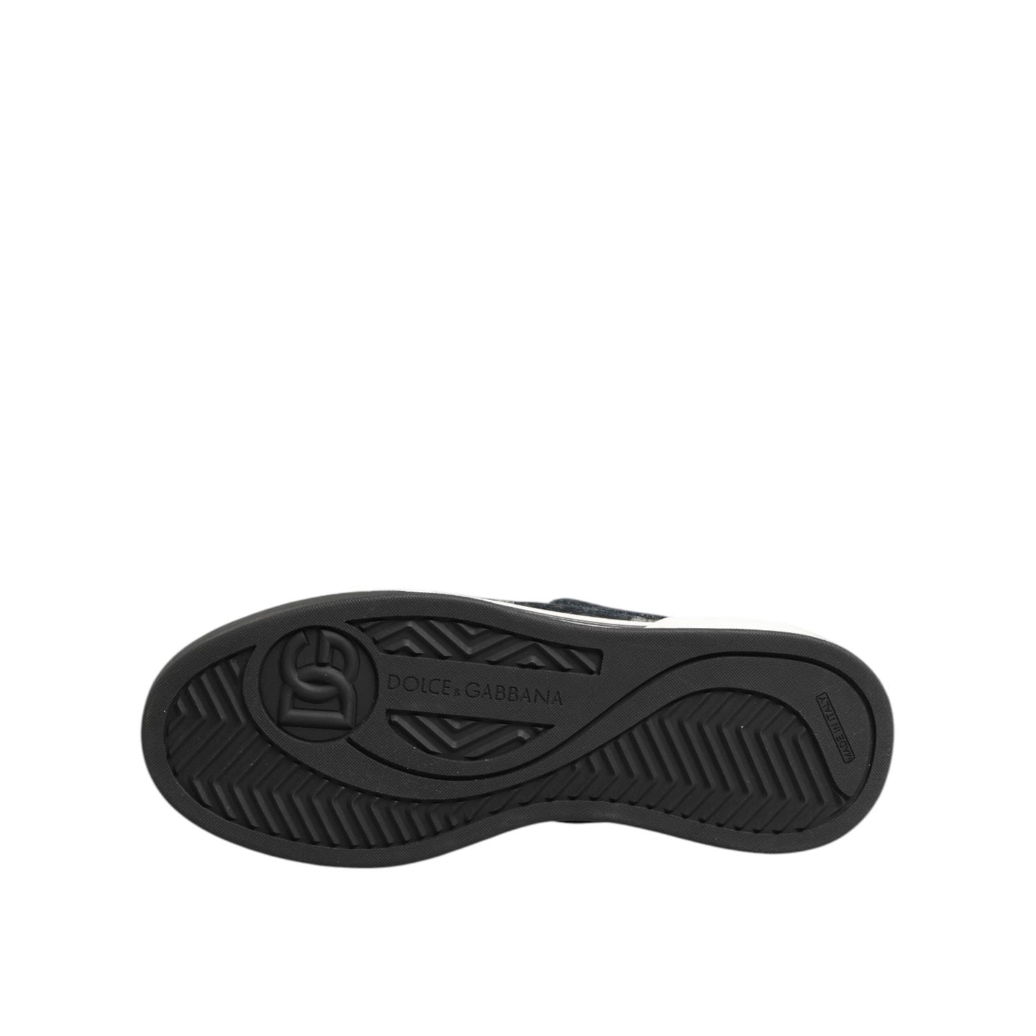 Dolce & Gabbana Blue Cotton Denim Logo Low Top Sneakers Shoes