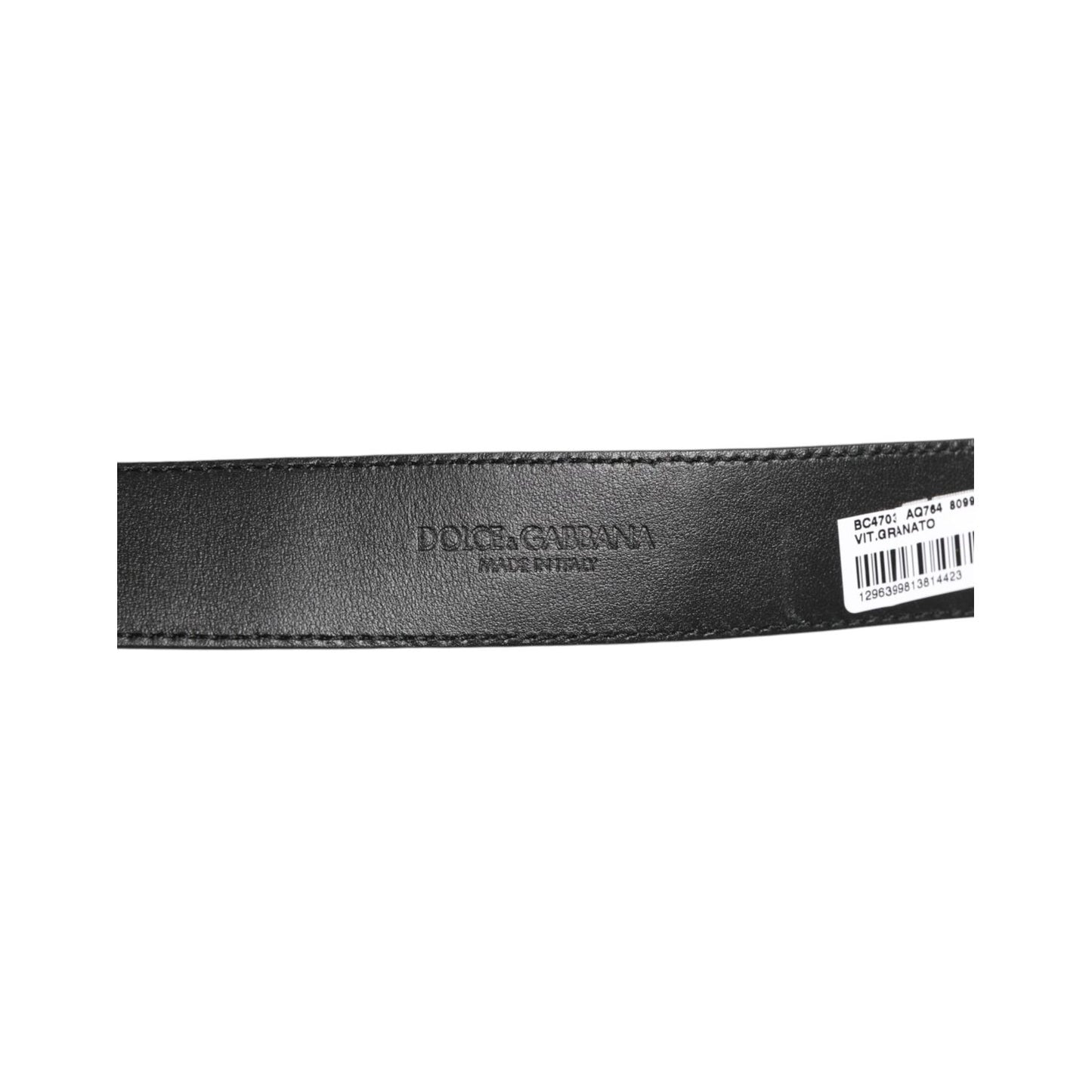 Dolce & Gabbana Black Leather Classic Metal Logo Buckle Belt