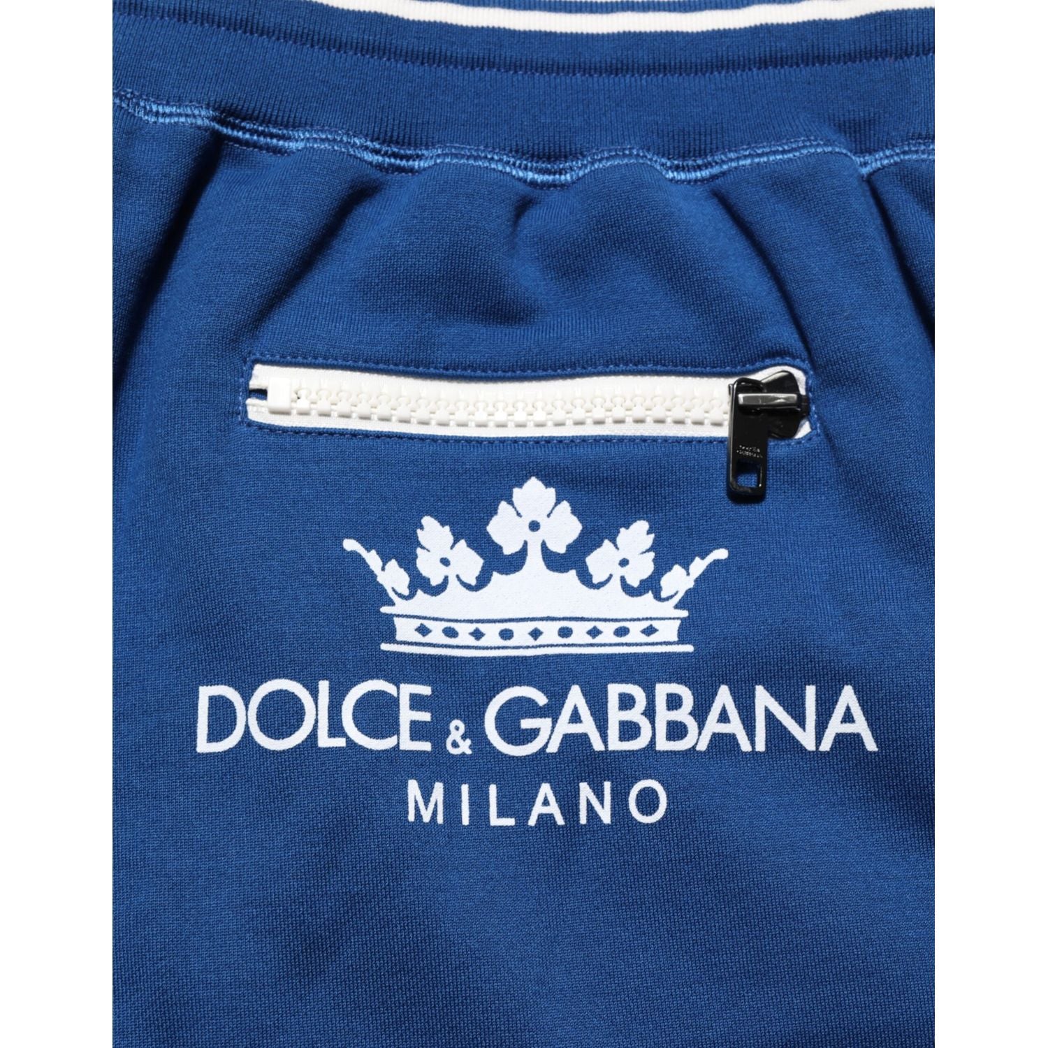 Dolce & Gabbana Blue Cotton Blend Bermuda Sweatpants Shorts