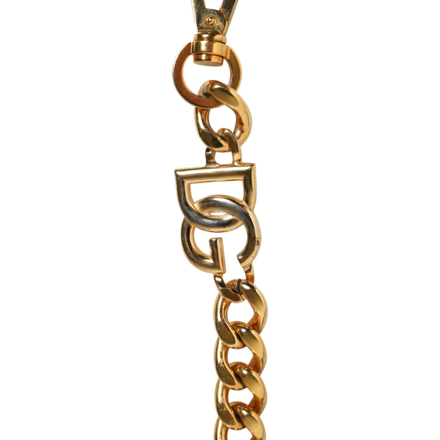 Dolce & Gabbana Black Leather Pearl Chain Bag Accessory Shoulder Strap