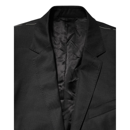 Dolce & Gabbana Black Single Breasted Men Coat MARTINI Blazer