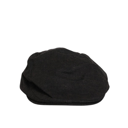 Dolce & Gabbana Black Cotton DG Logo Newsboy Cloth Capello Hat