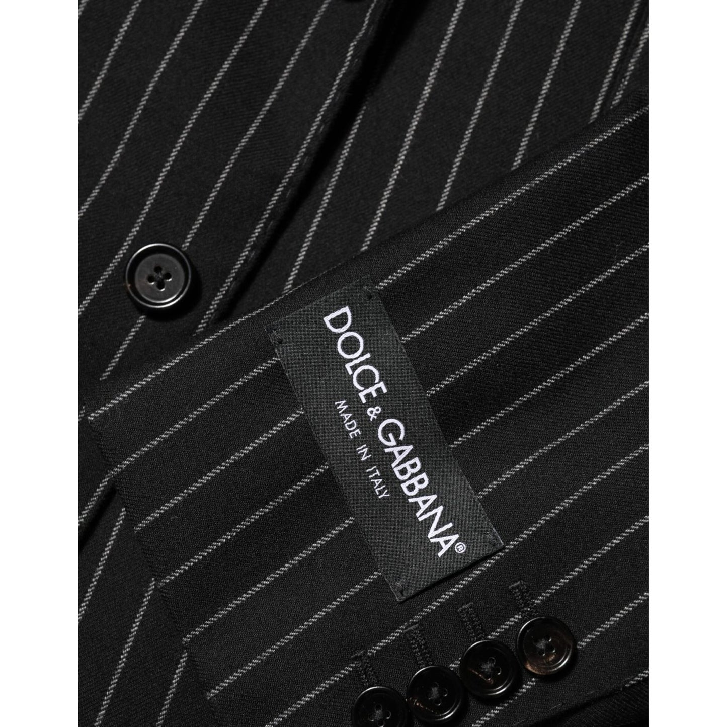 Dolce & Gabbana Dark Gray Stripes 2 Buttons Suit Jacket Blazer