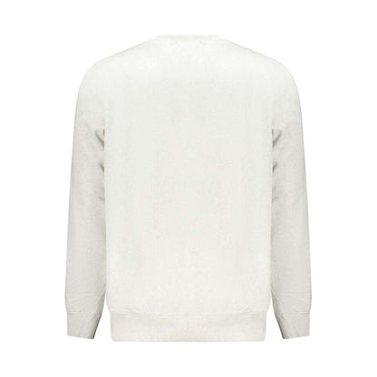 Back view of Accademia Militare Gray Recycled Cotton Men Sweater showcasing sustainable fashion design.