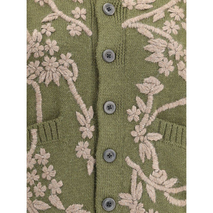 Baziszt Green Alpaca Vicugna Pacos Cardigan