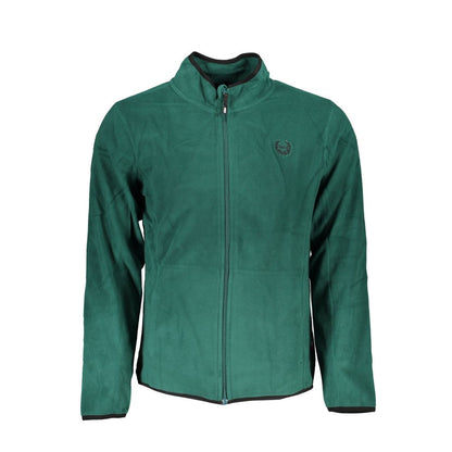 Gianmarco Venturi Green Polyester Sweatshirt with long sleeves, 2 pockets, zip, contrast details, embroidery, and logo.