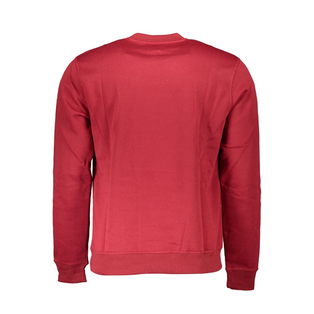 Gianmarco Venturi Red Cotton Sweatshirt, long sleeve, crew neck, fleece, featuring logo embroidery.