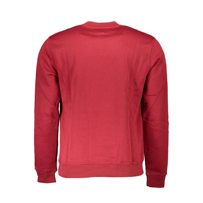 Gianmarco Venturi Red Cotton Sweatshirt, long sleeve, crew neck, fleece, featuring logo embroidery.
