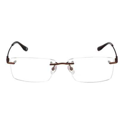 BMW Brown Titanium Glasses (Frames) for men with rectangle bottom-rim style, brown titanium frame, and demo lenses.