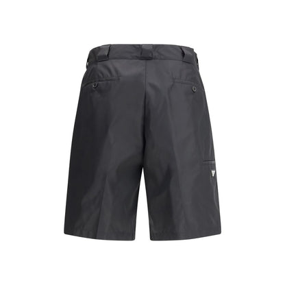 Prada Black Recycled Polyamide Bermuda Shorts 1728,72470364320,Bermuda - Shorts - Clothing,Black,Clothing,IT48 | M,IT50 | L,Men,New with tags,Prada,Shorts - Clothing