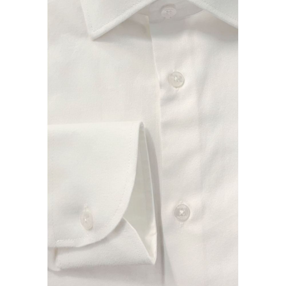 Baldinini Trend White Cotton Men Shirt