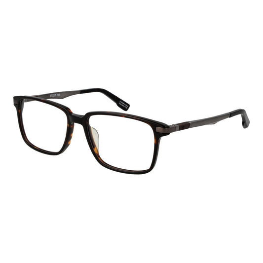 Spy Brown Plastic Glasses (Frames) for men with full-rim square design, brown plastic frame, and demo lenses, includes branded soft case.