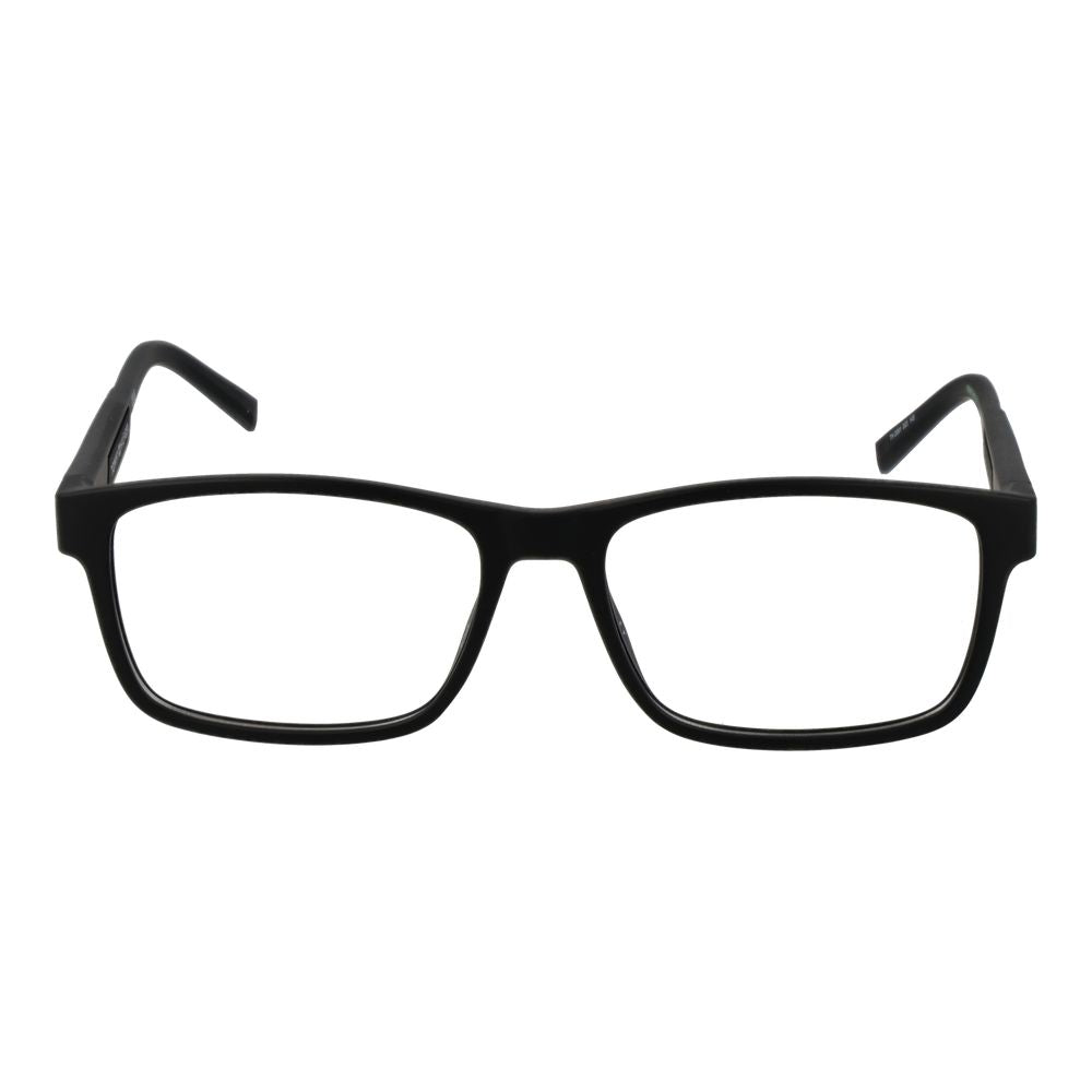 Tommy Hilfiger Black Polyamide Glasses (Frames), full-rim rectangle style with plastic demo lenses, ideal for men, includes branded case.
