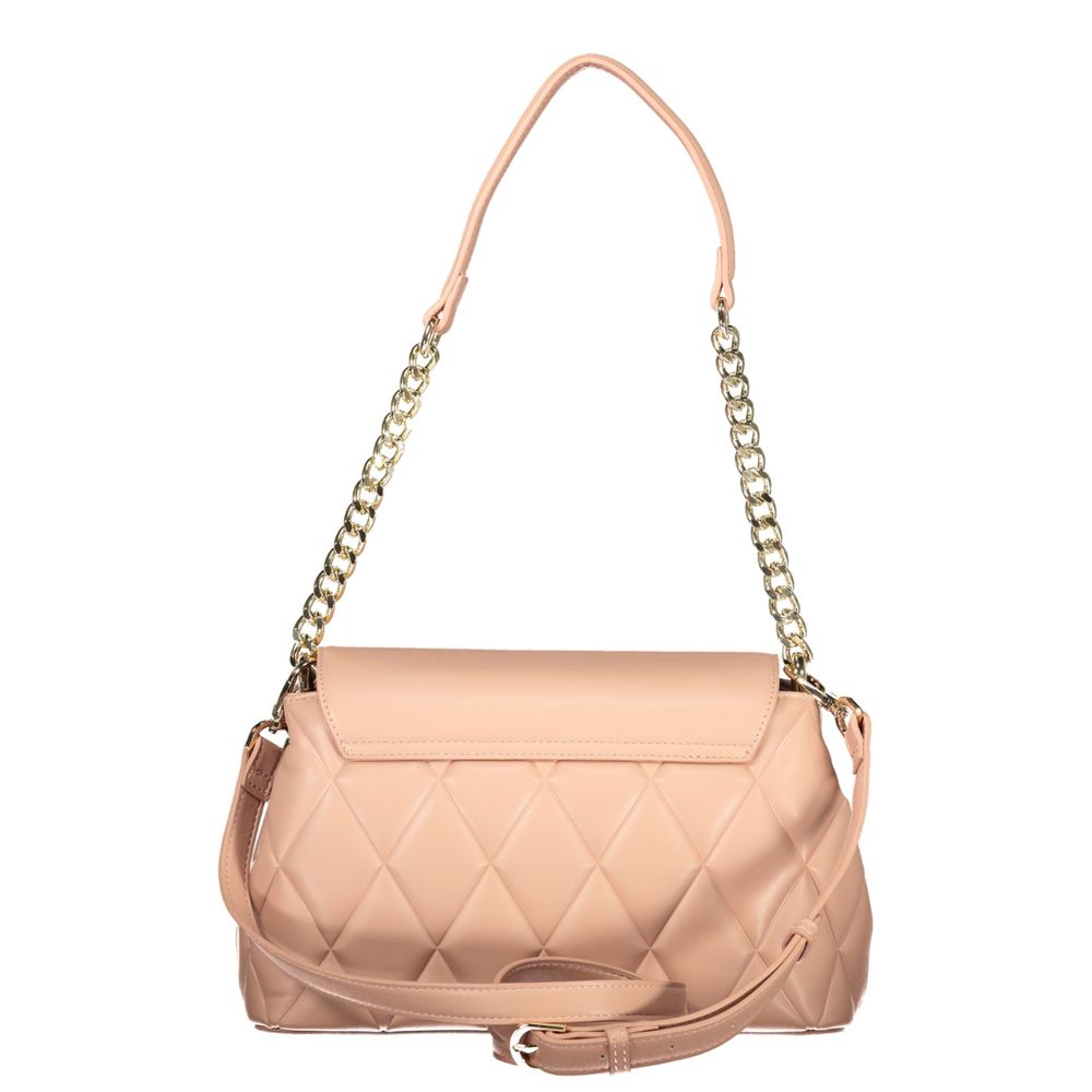 Mario Valentino Pink Polyethylene Women Handbag with chain handle and adjustable strap