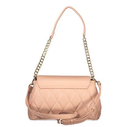 Mario Valentino Pink Polyethylene Women Handbag with chain handle and adjustable strap