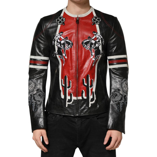 Dolce & Gabbana Multicolor Guns n' Roses Full Zip Men Biker Jacket