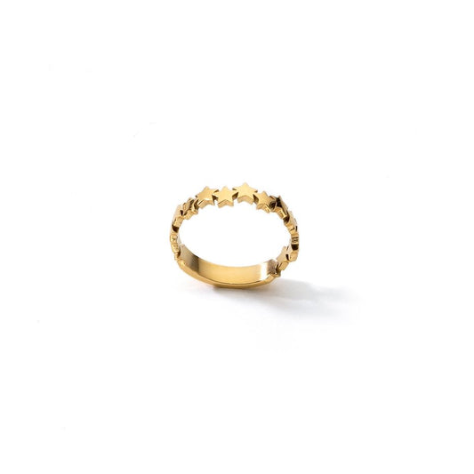 Alt Tag: AN JEWELS JEWELRY Mod. ADC.R02Y-7 gold star ring on white background