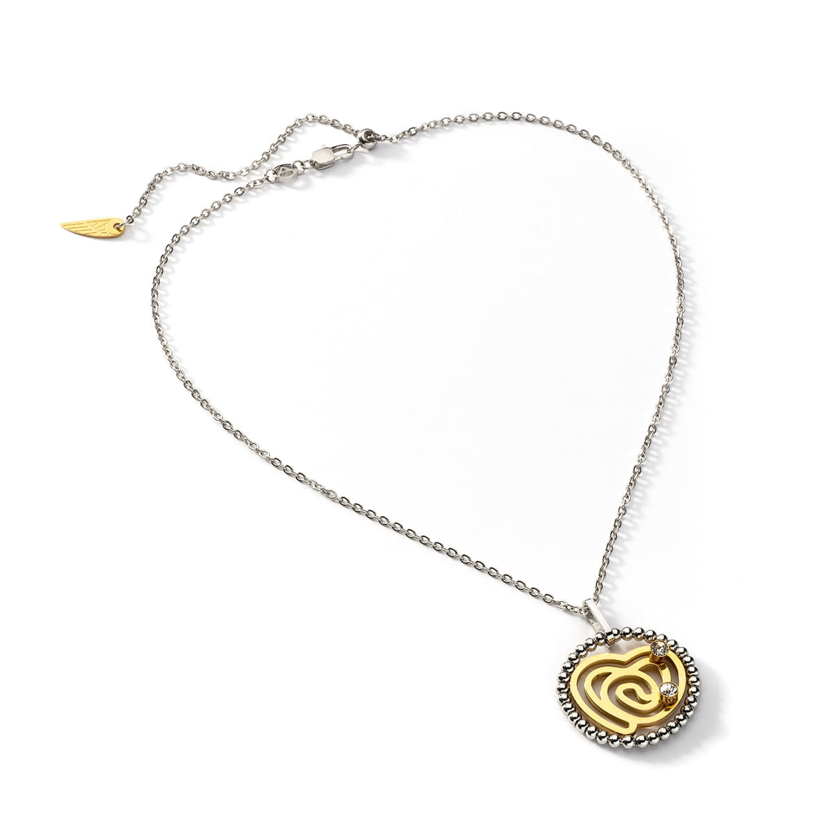 AN JEWELS JEWELRY Mod. AL.NSOKLSYC gold and silver necklace with intricate pendant design