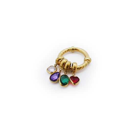 AN JEWELS JEWELRY Mod. AL.R2WI23SMC-7 gold ring with colorful gemstones