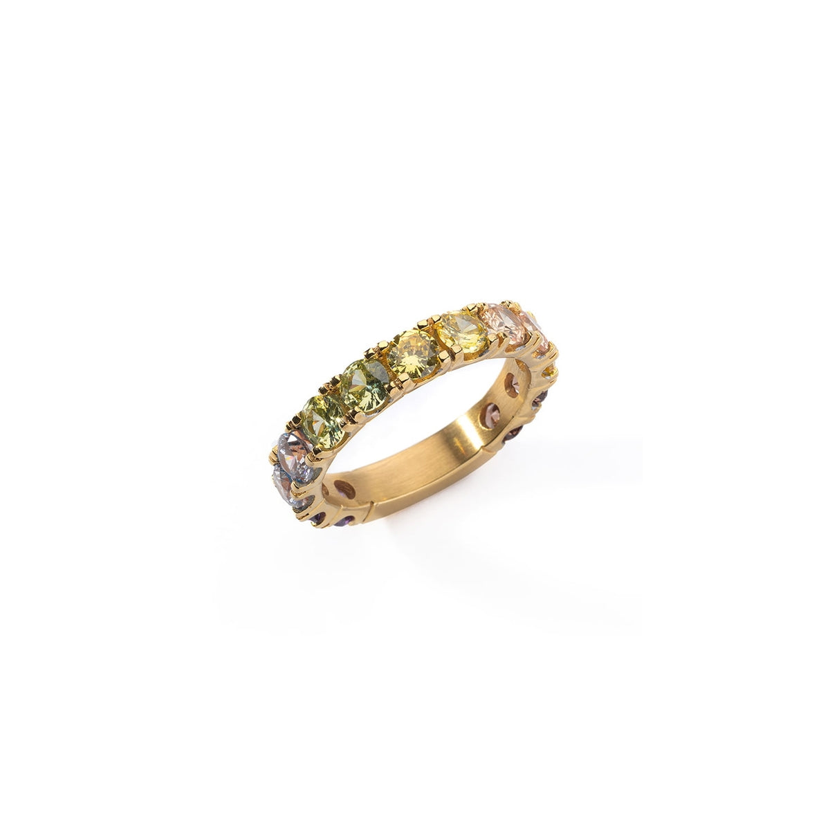 AN JEWELS JEWELRY Mod. AL.RLOY1YF-8 gold ring with multicolored stones showcasing elegant design