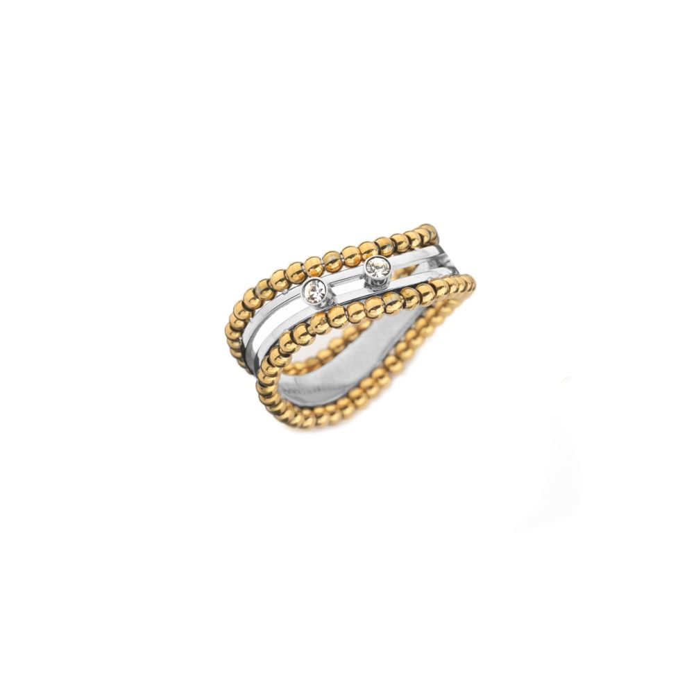 Elegant ring design by AN JEWELS JEWELRY Mod. AL.RSOKSYC-9, featuring gold beads and diamonds.