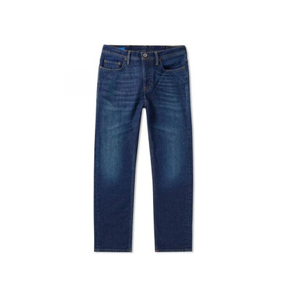 Acne Studios Blue Cotton Skinny Jeans with five pockets, belt loops, and small back logo detail. Made in Italy.