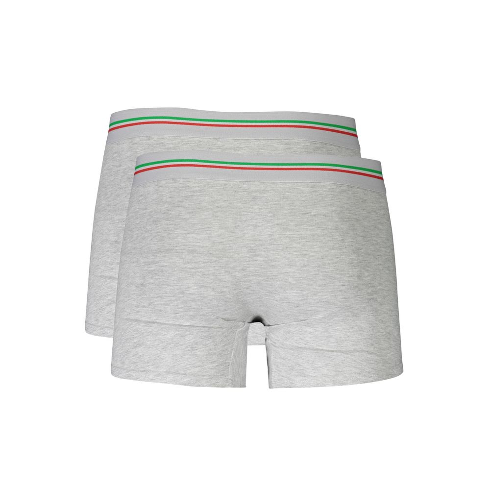 Aeronautica Militare Brown Cotton Men Boxer with elastic waistband, showcasing luxury and comfort in grey color.