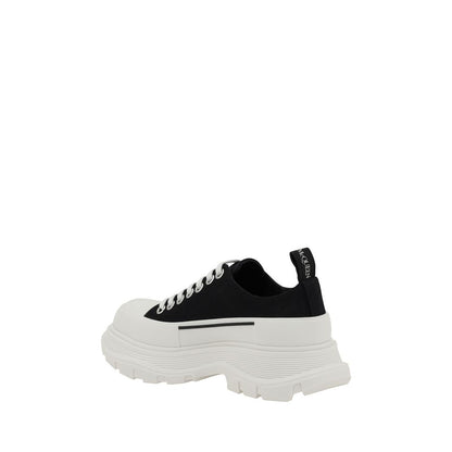 Alexander McQueen Black Rubber Chunky Sneakers with contrasting platform sole and reinforced round toe.
