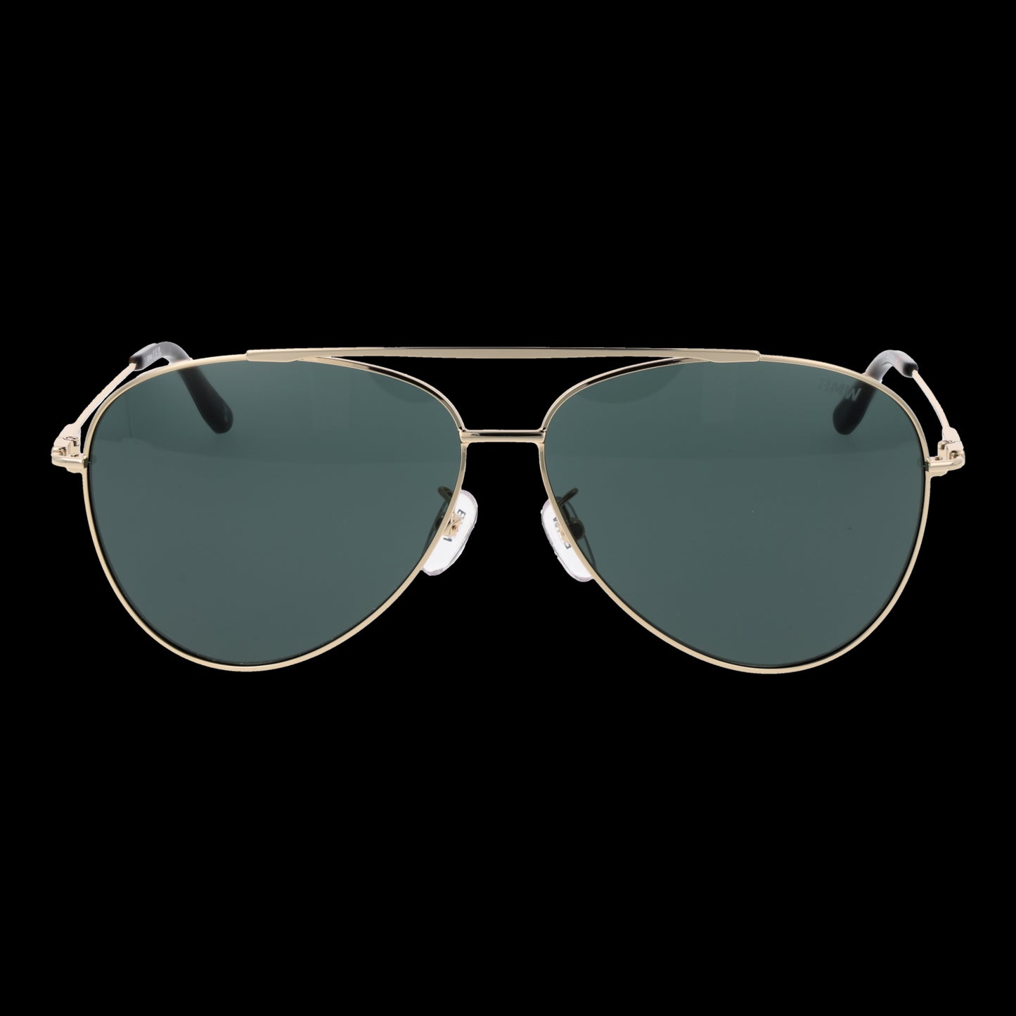 BMW MOD. BW0045-H 6232N sunglasses for men featuring a sleek aviator design with green lenses and a gold frame.