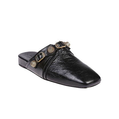 Balenciaga Cozy Cagole leather mules in black Sandals