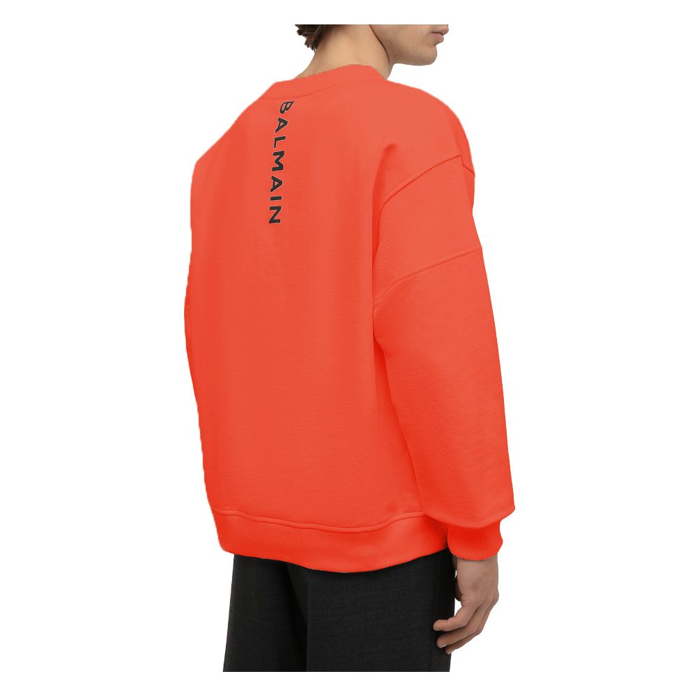 Balmain Orange Cotton Men Sweater