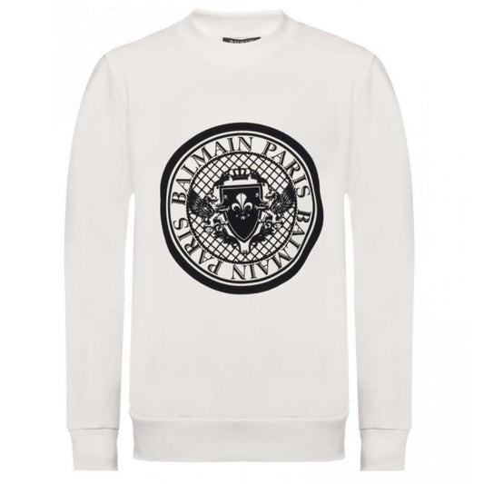 Balmain White Cotton Sweatshirt