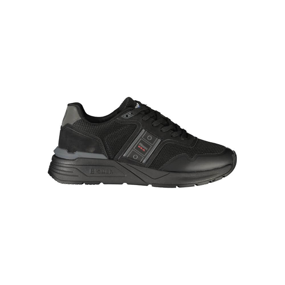 Blauer Black Polyester Mens Sneaker with sleek design and bold logo, ideal for modern style and performance.