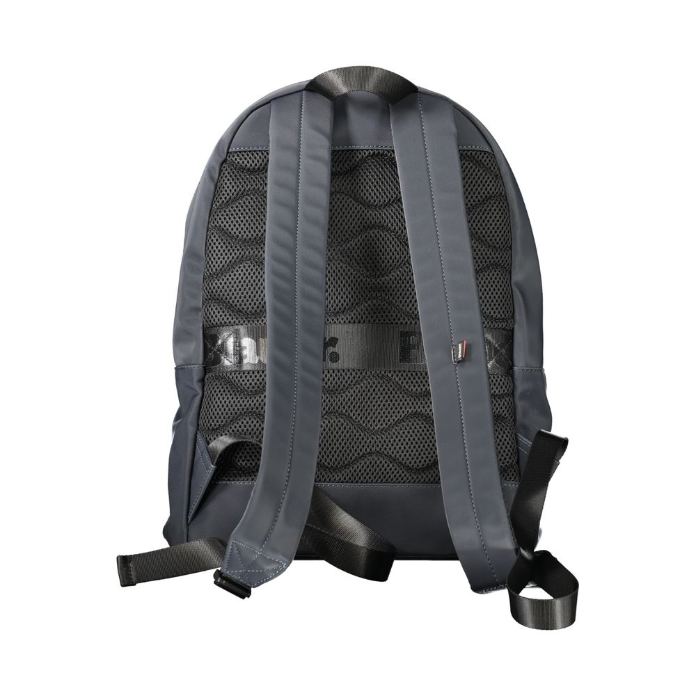 Back view of Blauer Blue Polyester Backpack with adjustable shoulder straps and padded support