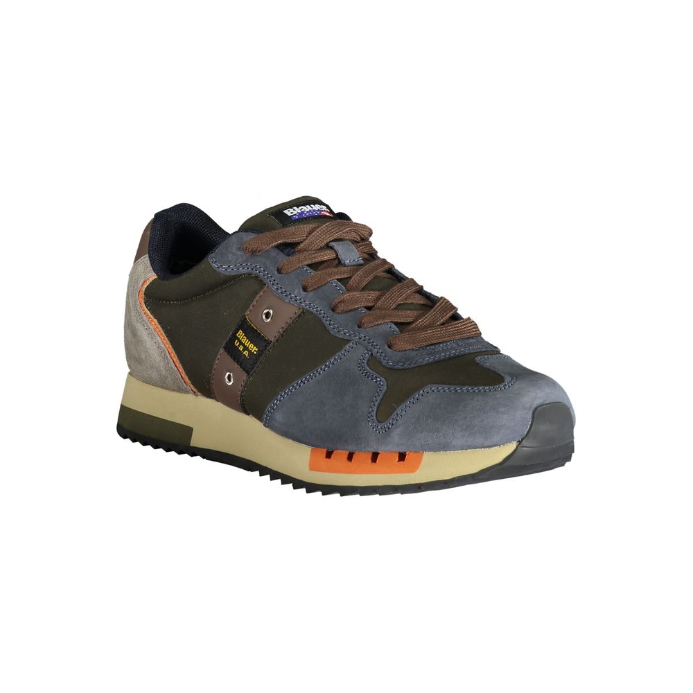 Blauer Blue Polyester Sneaker, sports shoe with laces, contrasting details, print and logo