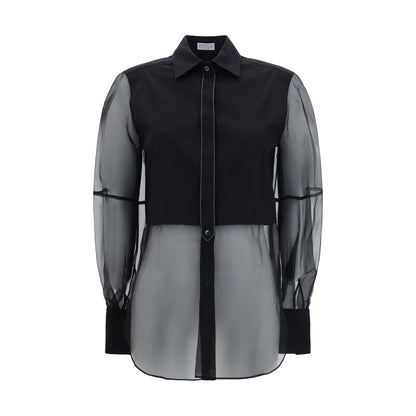 Brunello Cucinelli Black Cotton Pattern Shirt
