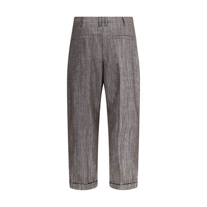 Brunello Cucinelli Brown Polyester Casual Pants