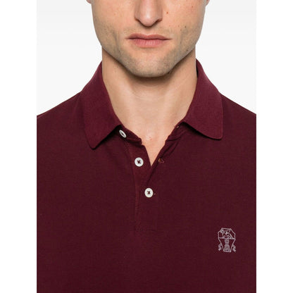 Brunello Cucinelli Embroidered cotton polo shirt
