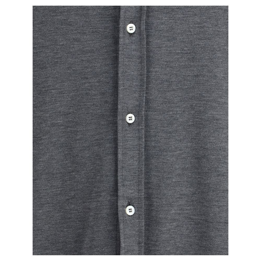Brunello Cucinelli Gray Silk Shirt