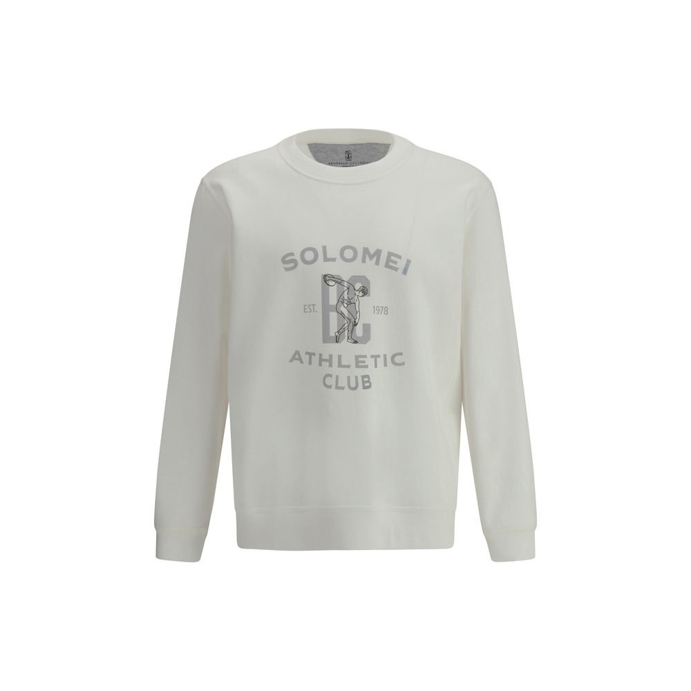 Brunello Cucinelli White Cotton Sweatshirt