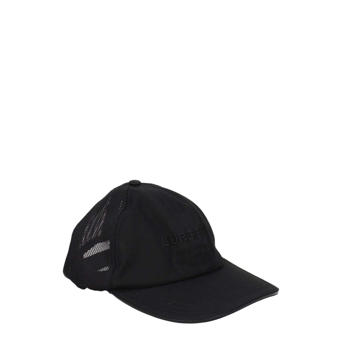Burberry Black Cotton Cap (Baseball Hat) with front logo and button closure, made from cotton, style street, MPN 8066669.