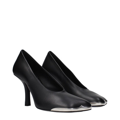 Burberry Black Leather High Heel Pumps