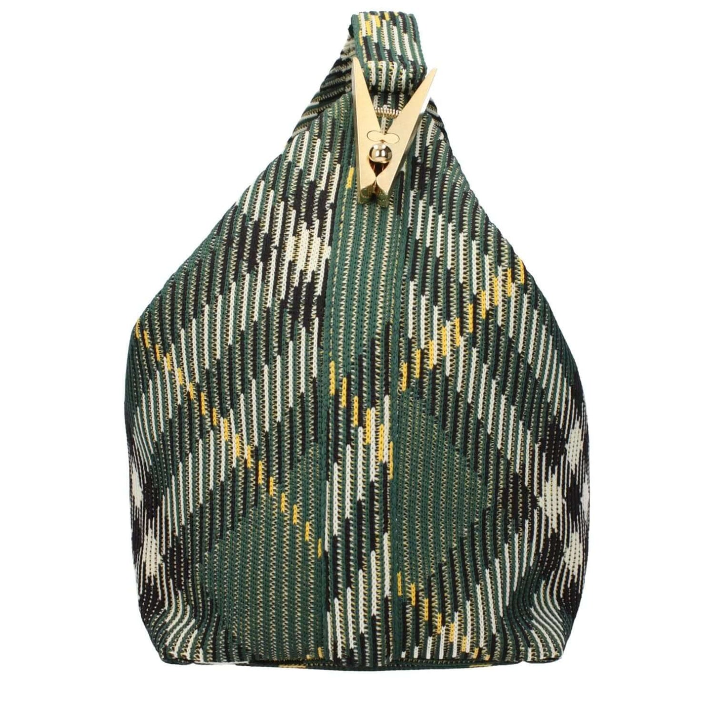 Burberry Green Fabric Handbag with check print, gold accents, medium size, 13 cm handle. Model MPN 808204MEDIA7, perfect for stylish outings.