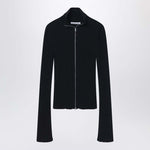 Acne Studios Black ribbed zip cardigan C60097CO/Q_ACNE-900_323