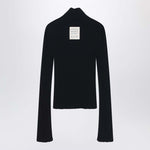 Acne Studios Black ribbed zip cardigan C60097CO/Q_ACNE-900_323